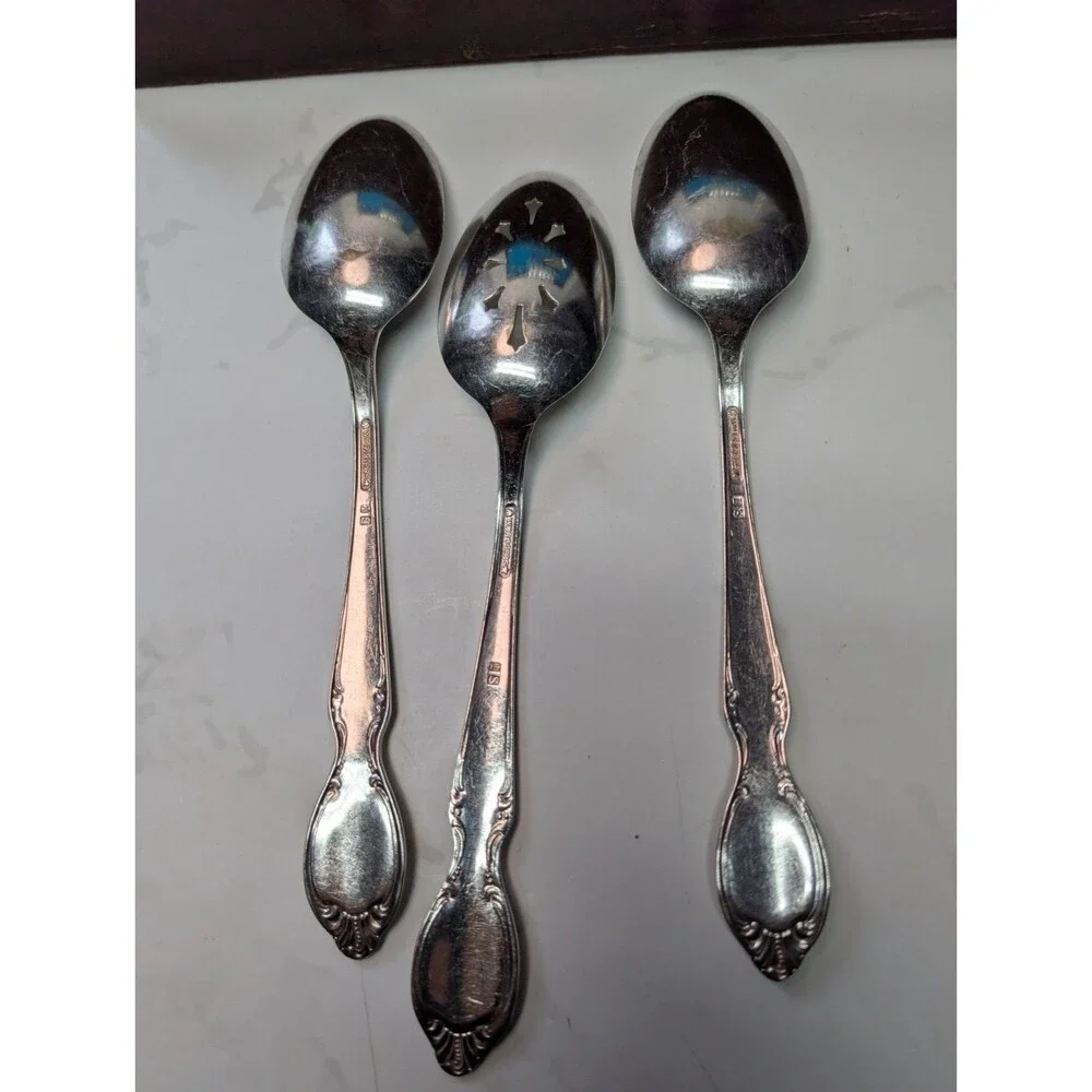 WM Rogers Precious Mirror Silverplate Flatware Set 41 Pc with Chest